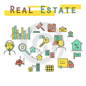 Real estate investment concept icon illustration.