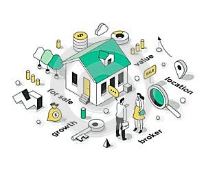 Real Estate Investment Isometric Concept