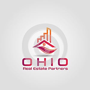 Real estate investment vector logo design