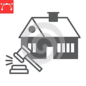 Real estate law glyph icon