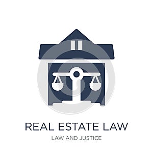 real estate law icon. Trendy flat vector real estate law icon on