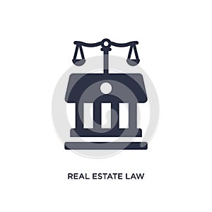 real estate law icon on white background. Simple element illustration from law and justice concept