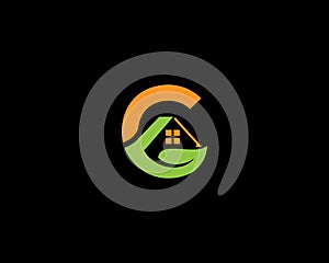 Real Estate Letter C Property Management Logo Design
