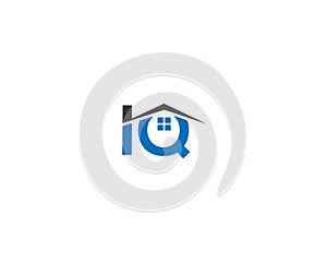Real Estate Letter IQ Home Logo Design