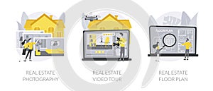 Real estate listing services abstract concept vector illustrations.