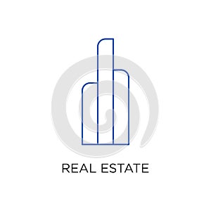 Real Estate Logo, Building, or Home, Design Vector With Line, linear, style, or mono line