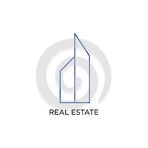 Real Estate Logo, Building, or Home, Design Vector With Line, linear, style, or mono line