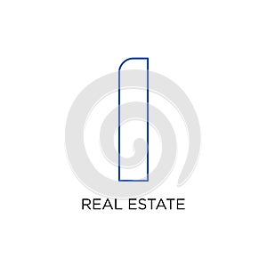 Real Estate Logo, Building, or Home, Design Vector With Line, linear, style, or mono line