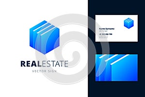 Real estate logo and business card template.