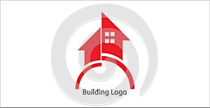 Real Estate Logo Design. Elegant Logotype of a building in line art style isolated on white background. Flat