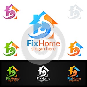 Real estate Logo, Fix Home Vector Logo Design suitable for architecture, handyman,bricolage,Diy,and for another application