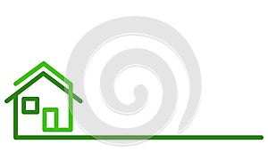 Real Estate Logo, green house on white, stock vector illustration