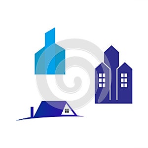 Real Estate logo set for your company. Construction, house logo