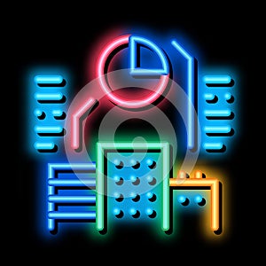 Real Estate Market Analysis neon glow icon illustration