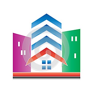 Real estate modern buildings logo