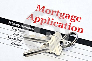 Real Estate Mortgage Application With House Keys