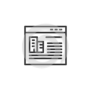 Real estate online store outline icon