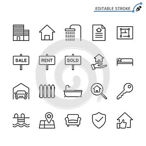 Real estate outline icon set