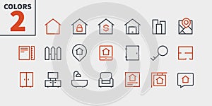 Real Estate Pixel Perfect Well-crafted Vector Thin Line Icons 48x48 Ready for 24x24 Grid for Web Graphics and Apps with