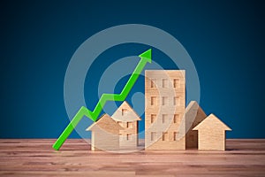 Real estate and property growing price concept