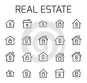 Real estate related vector icon set.