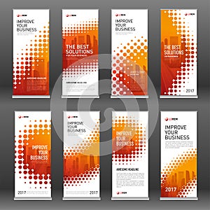 Real estate roll up banners design templates set