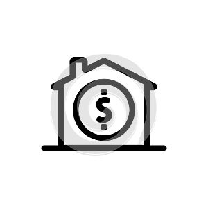 Real estate sale icon vector. Isolated contour symbol illustration