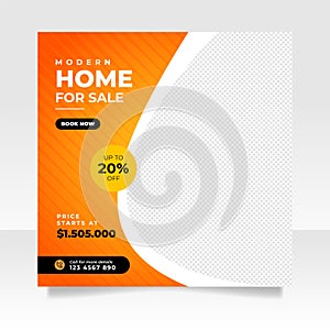 Real estate sale social media post banner template