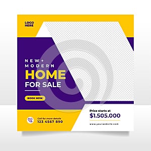 Real estate sale social media post banner template