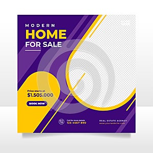 Real estate sale social media post banner template