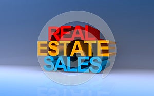 real estate sales on blue