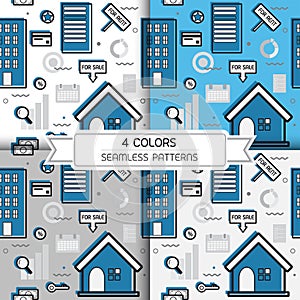 Real estate seamless pattern background