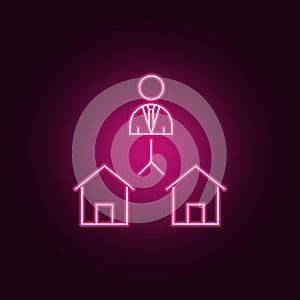 Real Estate - Select House neon icon. Elements of Real Estate set. Simple icon for websites, web design, mobile app, info graphics