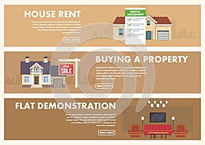 Real Estate Service. Vector Flat Illustration.