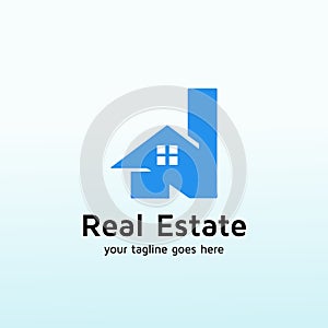 Real Estate services sector logo design letter N