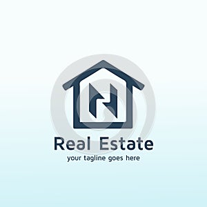 Real Estate services sector logo design letter N