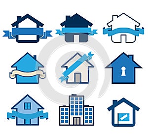 Real estate symbol house logos