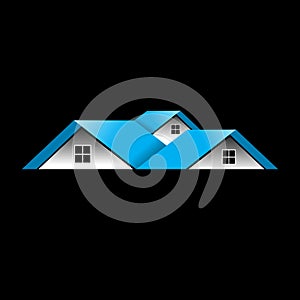 Real estate symbols - roofs of houses and buildings