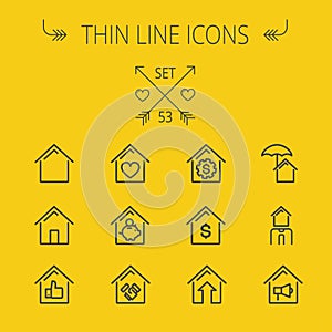 Real Estate thin line icon set