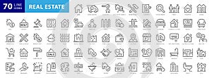 Real Estate thin line icons. Real estate symbols set.