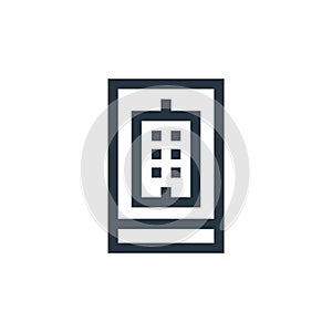 real estate vector icon isolated on white background. Outline, thin line real estate icon for website design and mobile, app