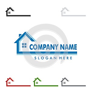 Real estate vector logo design, home, house illustration