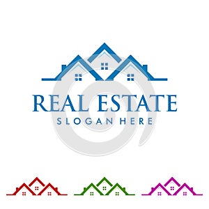 Real estate vector logo design with home shape