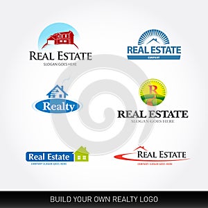 Real estate vector logotypes set. Real Estate logo design template. Realty logos.