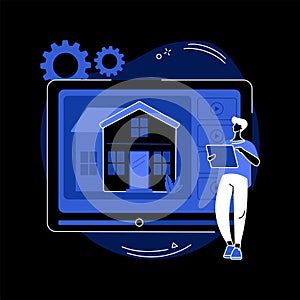 Real estate video tour abstract concept vector illustration.