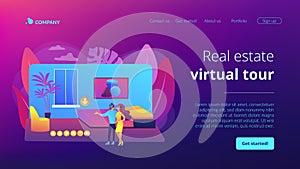 Real estate virtual tour concept landing page