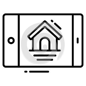 real-estate web trendy icon, line style isolated on white background. Symbol for your web site design, logo, app, UI