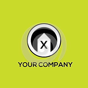 Real estates vector logo letter X