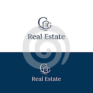 Real estates vector logo .