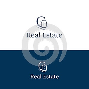 Real estates vector logo .